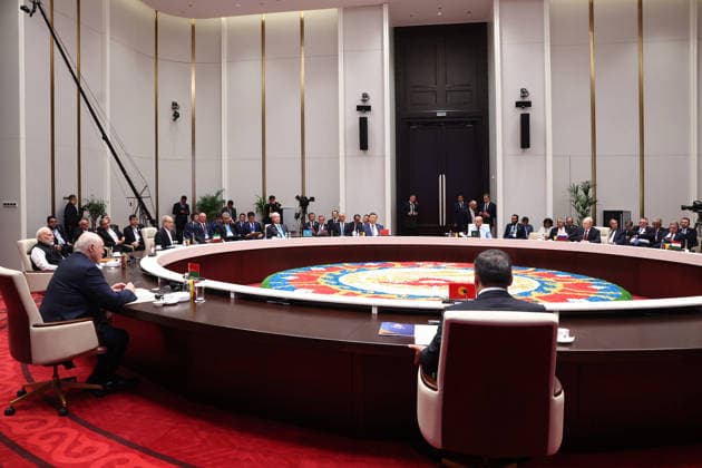 Iranian President Pezeshkian attends SCO Summit in Bishkek BISHKEK, KYRGYZSTAN - SEPTEMBER 01: (----EDITORIAL USE ONLY – MANDATORY CREDIT - IRANIAN PRESIDENCY HANDOUT - NO MARKETING NO ADVERTISING CAMPAIGNS - DISTRIBUTED AS A SERVICE TO CLIENTS----) ( RESTRICTIONS: NO Access Israel Media Persian Language TV Stations Outside Iran Strictly No Access BBC Persian VOA Persian Manoto TV Iran International TV ) Iranian President Masoud Pezeshkian speaks during the Shanghai Cooperation Organization (SCO) Council of Heads of State Meeting in Bishkek, Kyrgyzstan, on September 01, 2026. Iranian Presidency Handout Anadolu Bishkek Kyrgyzstan. Editorial use only. Please get in touch for any other usage.  Copyright: x2026xAnadoluxIranianxPresidency Handoutx