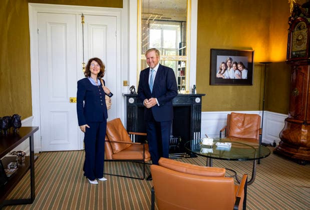 01-09-2026 King Willem-Alexander during a meeting with the new State Secretary for Infrastructure and Water Management (staatssecretaris van Infrastructuur en Waterstaat), Ms. Annet Bertram, at palace Huis ten Bosch in The Hague. Â  Copyright: xPPEx