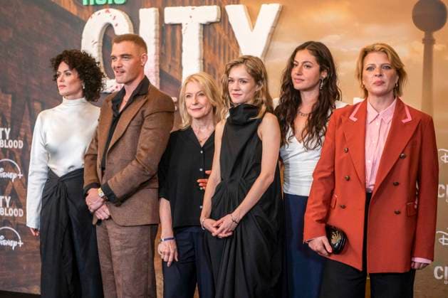 ABB CITYBLOOD- Melika Foroutan, David Schuetter, Dagmar Manzel, Lea Drinda, Soma Pysall und Joerdis Triebel zu Gast bei der Premiere der deutschen Hulu Original Serie City of Blood im Kino International am 31.AUGUST 2026 in Berlin Berlin Deutschland