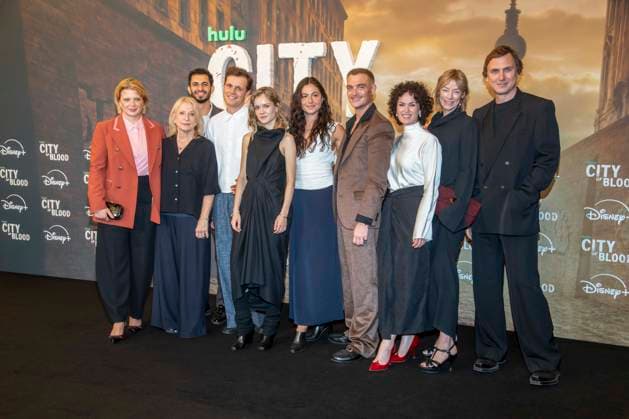 ABB CITYBLOOD- Joerdis Triebel, Dagmar Manzel, Franz Hartwig, Lea Drinda, Soma Pysall, David Schütter, Melika Foroutan, Jenny Schily und Lars Eidinger zu Gast bei der Premiere der deutschen Hulu Original Serie City of Blood im Kino International am 31.AUGUST 2026 in Berlin Berlin Deutschland
