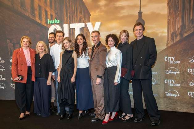 ABB CITYBLOOD- Joerdis Triebel, Dagmar Manzel, Franz Hartwig, Lea Drinda, Soma Pysall, David Schütter, Melika Foroutan, Jenny Schily und Lars Eidinger zu Gast bei der Premiere der deutschen Hulu Original Serie City of Blood im Kino International am 31.AUGUST 2026 in Berlin Berlin Deutschland