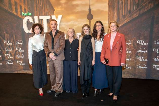 ABB CITYBLOOD- Melika Foroutan, David Schütter, Dagmar Manzel, Lea Drinda, Soma Pysall und Joerdis Triebel zu Gast bei der Premiere der deutschen Hulu Original Serie City of Blood im Kino International am 31.AUGUST 2026 in Berlin Berlin Deutschland