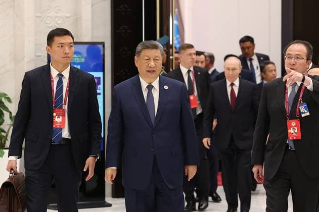 Kyrgyzstan SCO Summit 9232501 01.09.2026 Chinese President Xi Jinping walks after a meeting of the Shanghai Cooperation Organisation (SCO) Council of Heads of State in Bishkek, Kyrgyzstan. Vyacheslav Prokofiev Sputnik Bishkek Kyrgyzstan  Copyright: xVyacheslavxProkofievx