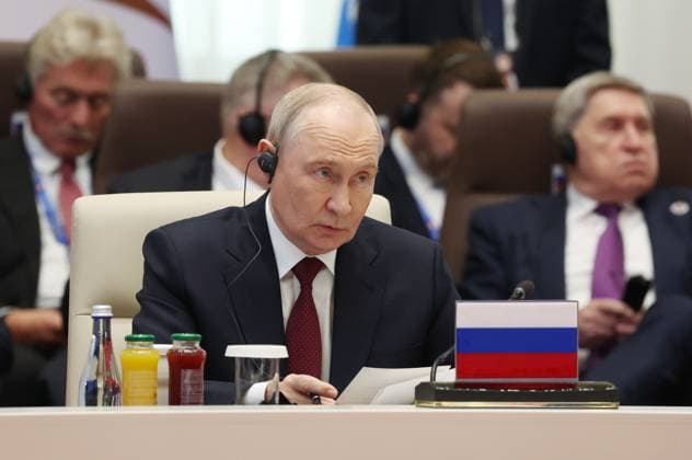 Kyrgyzstan SCO Summit 9232593 01.09.2026 Russian President Vladimir Putin attends a meeting in the Shanghai Cooperation Organization (SCO) Plus format in Bishkek, Kyrgyzstan. Vyacheslav Prokofiev Sputnik Bishkek Kyrgyzstan  Copyright: xVyacheslavxProkofievx