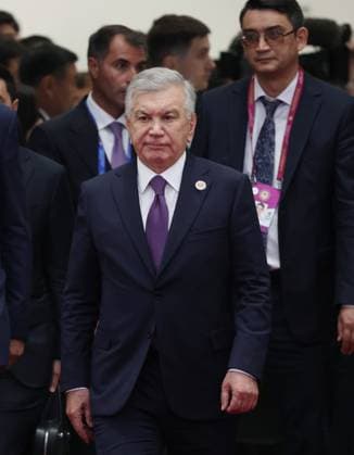 Kyrgyzstan SCO Summit 9232674 01.09.2026 Uzbek President Shavkat Mirziyoyev arrives to attend a meeting in the Shanghai Cooperation Organization (SCO) Plus format in Bishkek, Kyrgyzstan. Vyacheslav Prokofiev Sputnik Bishkek Kyrgyzstan  Copyright: xVyacheslavxProkofievx