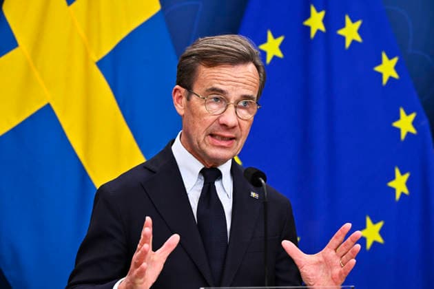 STOCKHOLM, SVERIGE 20260901 Statsminister Ulf Kristersson (M) under en pressträff pa Rosenbad med anledning av det besked som Tysklands regering presenterat rörande hybridangreppet i Leipzig den 4:e augusti. STOCKHOLM SVERIGE x10430x *** STOCKHOLM, SWEDEN 20260901 Prime Minister Ulf Kristersson during a press conference at Rosenbad following the announcement by the German government regarding the hybrid attack in Leipzig on August 4 STOCKHOLM SWEDEN x10430x  Copyright: xChristinexOlsson TTx PRESSTRÄFF OM EUROPEISKA SÄKERHETSLÄGET VI-TqF2u0qo