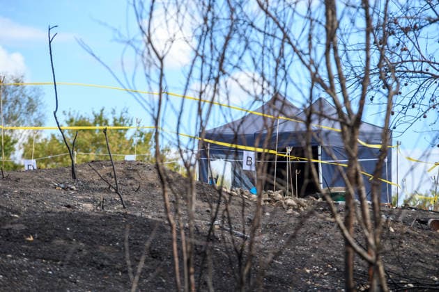 September 1, 2026, London, London, UK: London, UK. Police on scene at The Pits at the Bedfont Recreation Ground following the discovery of human remains. Three weeks after human remains were discovered in woodland in Feltham, the police investigation and searches of the surrounding area remain ongoing. Detectives from the Metropolitan Police Service launched a murder investigation following the discovery of human remains in woodland adjacent to Padstow Walk, Feltham. Police were called at 6:35pm on Wednesday, 12 August, following reports that bones had been found in the woodland. Subsequent examinations confirmed the remains were human. The remains are believed to belong to a woman aged approximately between 25 and 45 years old. Enquiries  - ZUMAl94_ 20260901_zaf_l94_037 Copyright: xPeterxManningx