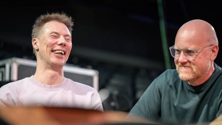 Essen: Proben zur neuen Show Groove im GOP ** NUR FÜR REDAKTIONELLE ZWECKE ** EDITORIAL USE ONLY **<p>Show-Direktor Aleks Uvarov (l.) und der musikalische Leiter Jens Eckhoff am Dienstag, den 1. September 2026, bei den Proben zur neuen Show Groove im GOP Artistical Theater an der Rottstraße in Essen. Deutschland NRW Bochum Copyright: UwexErnst