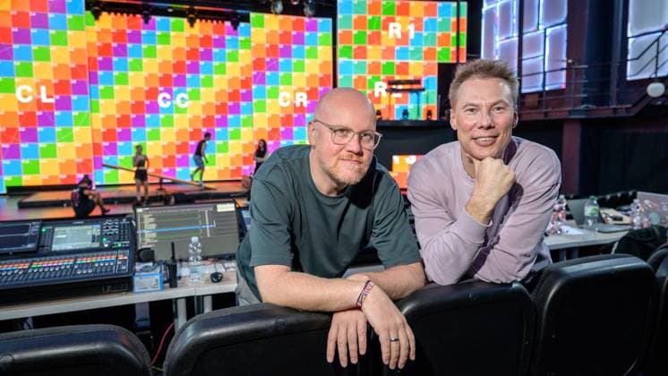Essen: Proben zur neuen Show Groove im GOP ** NUR FÜR REDAKTIONELLE ZWECKE ** EDITORIAL USE ONLY **<p>Show-Direktor Aleks Uvarov (r.) und der musikalische Leiter Jens Eckhoff am Dienstag, den 1. September 2026, bei den Proben zur neuen Show Groove im GOP Artistical Theater an der Rottstraße in Essen. Deutschland NRW Bochum Copyright: UwexErnst