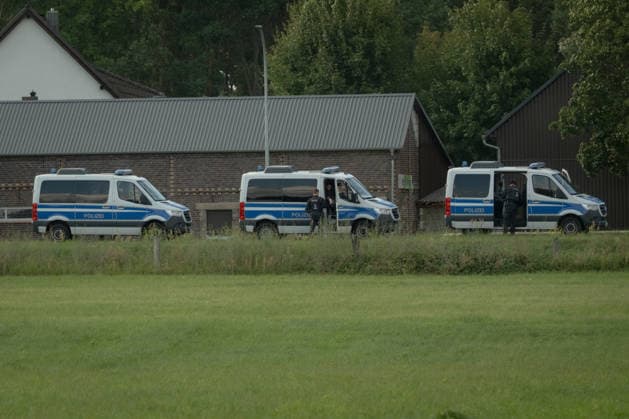 September 1, 2026, Turnow Preilack, Germany: Police vehicles are deployed near the site of the suspected attack on a power substation in Brandenburg, Germany, September 1, 2026. Turnow Preilack Germany - ZUMAs319 20260901_znp_s319_003 Copyright: xGabyxSchuetzex