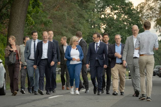 September 1, 2026, Turnow Preilack, Germany: Brandenburg Interior Minister Dr. Jan Redmann walks with officials and members of the media near the site of the suspected attack on a power substation in Brandenburg, Germany, September 1, 2026. Turnow Preilack Germany - ZUMAs319 20260901_znp_s319_014 Copyright: xGabyxSchuetzex