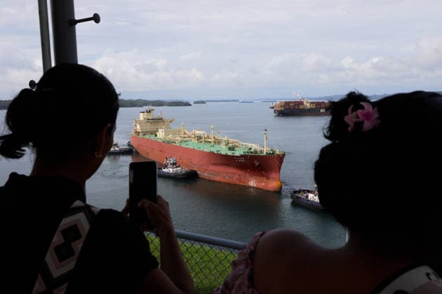 Panama Canal faces further transit restrictions PANAMA CITY, PANAMA - SEPTEMBER 01: The South Korean-flagged vessel SK Gas LTD makes history when it crosses the Panama Canal after paying $5.3 million for priority passage, an all-time record caused by the severe drought resulting from the El Nino phenomenon, which is putting further pressure on hydrocarbon prices already strained by the near-total closure of the Strait of Hormuz in Panama City, Panama on September 01, 2026. The canal, through which 5% of global maritime trade passes, reduces the number of ships allowed to transit daily from 36 to 34 starting September 3. Twelve days later, that number drops to 32 to conserve the fresh water needed for operations. The interoceanic waterway op  Copyright: x2026xAnadoluxDanielxGonzalezx