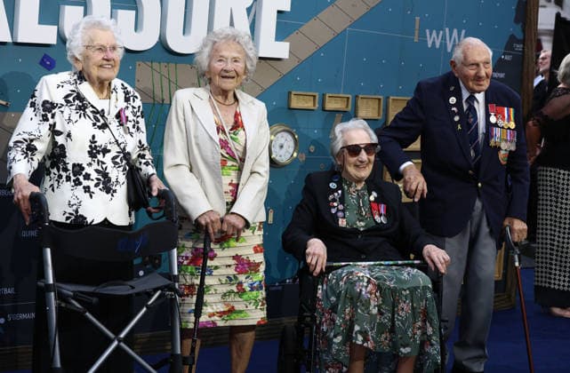 The European premiere of Pressure at Odeon Luxe Leicester Square, London. British World War II centenarian veterans - Ruth Barnwell, Dorothea Barron, Marie Scott and Mervyn Kersh Ben attend the European premiere of Pressure at Odeon Luxe Leicester Square in London on September 1, 2026. London Odeon Luxe Leicester Square UK Copyright: xFredxDuvalx
