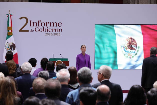 News Bilder des Tages #2 September 1, 2026, Mexico City, Mexico: Mexican President CLAUDIA SHEINBAUM PARDO presented her Second Government Report at the Honor Courtyard of the National Palace in Mexico City, outlining the main achievements and results of her administration nearly two years after taking office. Mexico City Mexico - ZUMAl178 20260901_znp_l178_008 Copyright: xCristianxLeyvax