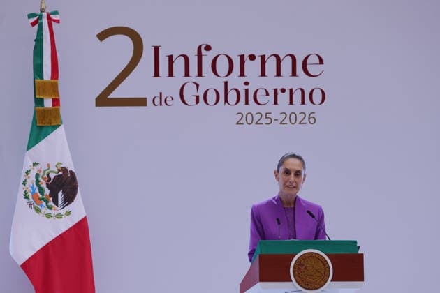 September 1, 2026, Mexico City, Mexico: Mexican President CLAUDIA SHEINBAUM PARDO presented her Second Government Report at the Honor Courtyard of the National Palace in Mexico City, outlining the main achievements and results of her administration nearly two years after taking office. Mexico City Mexico - ZUMAl178 20260901_znp_l178_024 Copyright: xCristianxLeyvax
