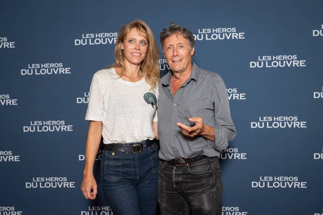 Les Heros Du Louvre Premiere - Paris AJ France Televisions host Antoine de Maximy and his wife Magali Benet attend the photocell of the « Les Heros Du Louvre » Paris Premiere at Cinema l Arlequin on September 1, 2026 in Paris, France. Photo by Alexis Jumeau ABACAPRESS.COM Paris France  Copyright: xJumeauxAlexis ABACAx