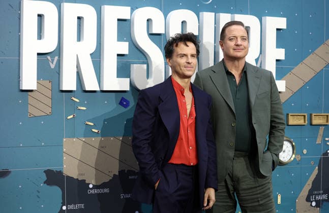 Pressure European Premiere at Odeon Luxe Leicester Square in London - 01 Sep 2026 Andrew Scott and Brendan Fraser attend the Pressure European Premiere at Odeon Luxe Leicester Square. London. United Kingdom Copyright: xFredxDuvalx xSOPAxImagesx FD_Pressure_03