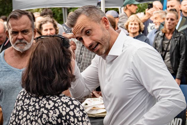 Demokratiefest Haldensleben mit dem AfD-Spitzenkandidaten Ulrich Siegmund, der rund drei Stunden vor Ort teilnimmt;Wahlkampfveranstaltung AfD Demokratiefest in Haldensleben Landtagswahl Sachsen-Anhalt 2026, Haldensleben Sachsen-Anhalt Deutschland Schützenhaus der Schützengilde *** Haldensleben Democracy Festival featuring AfD lead candidate Ulrich Siegmund, who will be on site for about three hours; AfD campaign event at the Democracy Festival in Haldensleben; 2026 Saxony-Anhalt state election; Haldensleben, Saxony-Anhalt, Germany; the Schützenhaus of the Schützengilde