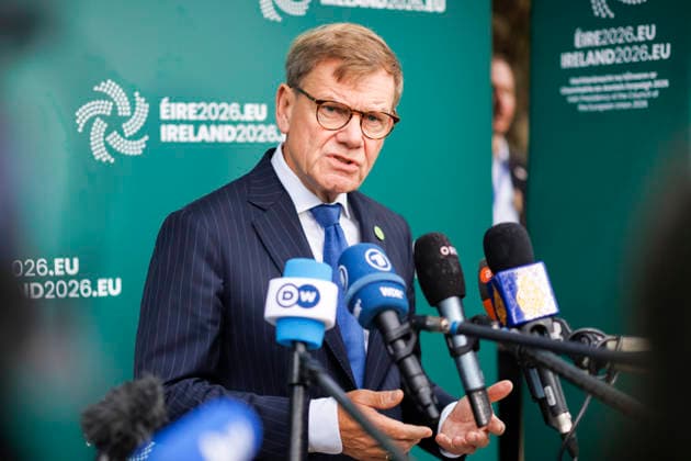 Johann Wadephul (CDU), Bundesaussenminister, nimmt am Gymnich-Treffen der Aussenminister der EU teil. Hier bei einem Pressestatement. Wicklow, 02.09.2026. Fotografiert im Auftrag des Auswaertigen Amtes Wicklow Irland Copyright: xThomasxImox