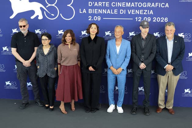 Venise 2026 Photocall NB Jury member Xavier Giannoli, Jury member Shahrbanoo Sadat, Jury member Kaouther Ben Hania, Jury president Maggie Gyllenhaal, Jury member Johnnie To, Jury member Daniel Blumberg and Jury member Francesco Casetti attends Photocall as part of the 83th Venice International Film Festival at the Lido in Venice, Italy on September 02, 2025. Photo by Nasser Berzane ABACAPRESS.COM Venise  Copyright: xBerzanexNasser ABACAx