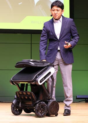 September 3, 2026, Tokyo, Japan - Japanese personal mobility company Whill unveils the new lighweight folding electric wheelchair Whill Model C Lite in Tokyo on Thursday, September 3, 2026. The new mobility weighing 18.6kg body with carbon fiver reinforced plastics parts has omni-directional wheels for front wheels and high performance battery to drive 38.5km of distance. (photo by Yoshio Tsunoda AFLO)  aflo_344739874