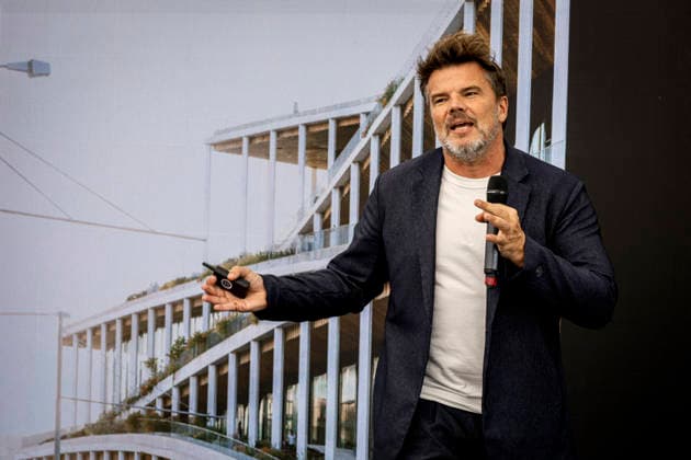 Danish architect and the Danish architectural BIG studio founder Bjarke Ingels presented the current status of the project s architectural design and samples of key materials for the Vltava Philharmonic building in Prague, at a press conference in Mnichovo Hradiste, Czech Republic, September 3rd, 2026. (CTKxPhoto RadekxPetrasek) CTKPhotoP2026090303660  CTKPhotoP2026090303660