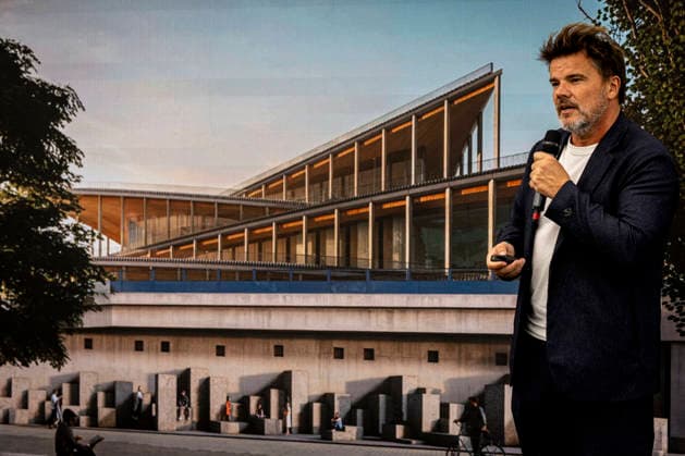 Danish architect and the Danish architectural BIG studio founder Bjarke Ingels presented the current status of the project s architectural design and samples of key materials for the Vltava Philharmonic building in Prague, at a press conference in Mnichovo Hradiste, Czech Republic, September 3rd, 2026. (CTKxPhoto RadekxPetrasek) CTKPhotoP2026090303692  CTKPhotoP2026090303692