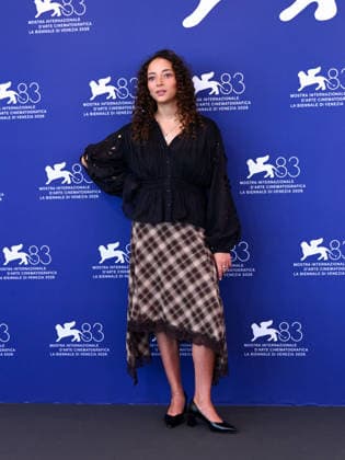 IPA88068096 - Venice, 83rd Venice International Film Festival 2026 - Day 2 - Nessun Dolore Photocall - Pictured: Beidja Yahiaoui  Copyright: xAlbertoxTerenghix xPoolxPhotoxEventsx08x 88068096