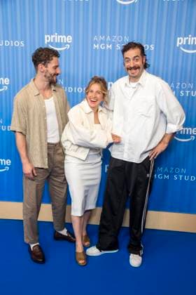 ABB PRIMEPK - Martin Bruchman, Paula Kalenberg und Fridolin Sandmeyer zu Gast auf dem blauen Teppich bei der Media Press Line von Prime Video Presents 2026 im Kino International am 03.09.2026 in Berlin Berlin Deutschland