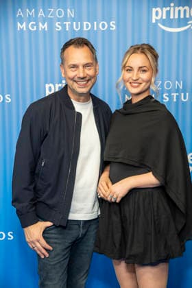 ABB PRIMEPK- Sebastian Fitzek und Sarah Mahtia zu Gast auf dem blauen Teppich bei der Media Press Line von Prime Video Presents 2026 im Kino International am 03.09.2026 in Berlin Berlin Deutschland