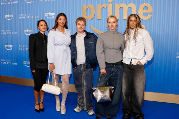 Prime Video, Pressekonferenz im Kino International, Berlin, 03.09.2026 Zoe Fürmann, Manal Raga A Sabit, Kjeli Brutscheidt, Jule Hermann und Lukas von Horbatschewsky (Serie Superior S1) bei der Jahrespressekonferenz von Prime Video Deutschland im Kino International in Berlin am 3.9.2026 Berlin Kino International Copyright: xAnitaxBuggex