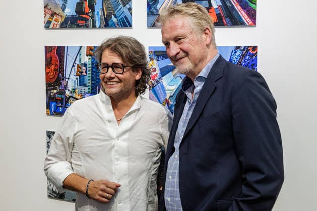 03.09.2026. Düsseldorf. (l-r) Galerist Dirk Geuer und Fotograf und Filmproduzent Michael Souvignier bei seiner Ausstellung New York 1981 bis heute in der Galerie Geuer & Geuer. Düsseldorf Geuer & Geuer Art Nordrhein-Westfalen Deutschland