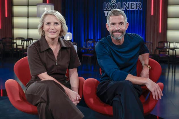 Susan Link und Micky Beisenherz bei der Aufzeichnung der WDR-Talkshow Kölner Treff im WDR Studio BS 3. Köln, 03.09.2026
