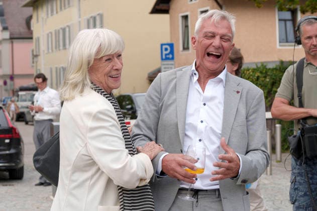 Margarethe von Trotta und Matthias Helwig bei der Eröffnung vom 20. Fünf Seen Filmfestival 2026 in der Schlossberghalle. Starnberg, 03.09.2026