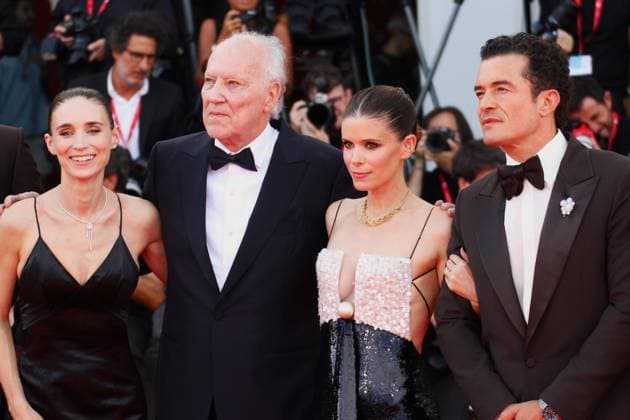 Filmfestival Venedig, Italien. September 3, 2026, Venice Lido, Veneto, Italy. Rooney Mara, Werner Herzog, Kate Mara and Orlando Bloom during the Bucking Fastard - Red Carpet, during the 83rd Venice Film Festival at Venezia Lido.