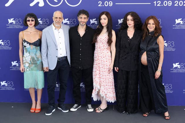 Venice 2026 Furies Photocall NB Mona Hodeib, Issam Bou Khaled, Rami Kodeih, Nora Mariana, Maria Nakouzi and Rym Mroue attending the Furies Photocall as part of the 83th Venice International Film Festival at the Lido in Venice, Italy on September 04, 2026. Photo by Nasser Berzane ABACAPRESS.COM Venice Italy  Copyright: xBerzanexNasser ABACAx