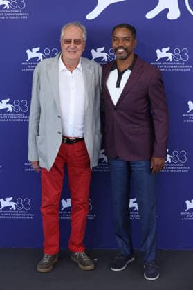 Venice 2026 Mr. Nelson, Did You Kill People Photocall NB Geoffrey Rush and Rodney Hicks attending the Mr. Nelson, Did You Kill People? Photocall as part of the 83th Venice International Film Festival at the Lido in Venice, Italy on September 04, 2026. Photo by Nasser Berzane ABACAPRESS.COM Venice Italy  Copyright: xBerzanexNasser ABACAx