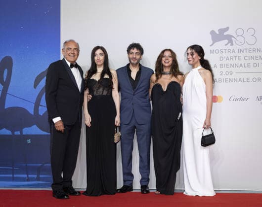 83rd Venice International Film Festival VENICE, ITALY - SEPTEMBER 04: (L-R) Alberto Barbera, Nora Mariana, Rami Kodeih, Rym Mroue, and Maria Nakouzi attend the Furies Screening during the 83rd Venice International Film Festival at Sala Giardino on September 04, 2026 in Venice, Italy. Primo Barol Anadolu Venice Italy. Editorial use only. Please get in touch for any other usage.  Copyright: x2026xAnadoluxPrimoxBarolx