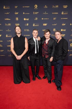 Goldene Henne 2026 Roter Teppich Roter Teppich Take That Gary Barlow, Howard Donald und Mark Owen und Michael Patrick Kelly Goldene Henne 2026, 04.09.2026, Leipzig Copyright: xEventpressxFuhrx