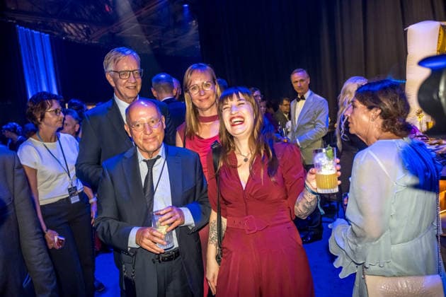 LEIPZIG, DEUTSCHLAND 4. SEPTEMBER 2026 Verleihung der Goldenen Henne 2026 in der Messehalle 1 in Leipzig. Bei der Gala werden erneut Persönlichkeiten aus Unterhaltung, Fernsehen, Musik und Sport ausgezeichnet. Hier die After Show Party mit: Heidi Reichineck, Gregor Gysi, Dietmar Bartsch Goldene Henne 2026 - Roter Teppich