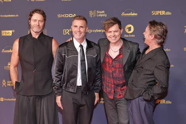 Goldene Henne 2026 Take That, Howard Donald, Gary Barlow, Mark Owen und Michael Patrick Kelly Roter Teppich zur Goldene Henne 2026, Messe Leipzig, Leipzig Datum: 04.09.2026 Copyright: xEventpress Kratschx