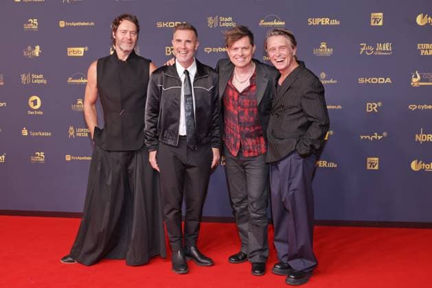 Goldene Henne 2026 Take That, Howard Donald, Gary Barlow, Mark Owen und Michael Patrick Kelly Roter Teppich zur Goldene Henne 2026, Messe Leipzig, Leipzig Datum: 04.09.2026 Copyright: xEventpress Kratschx