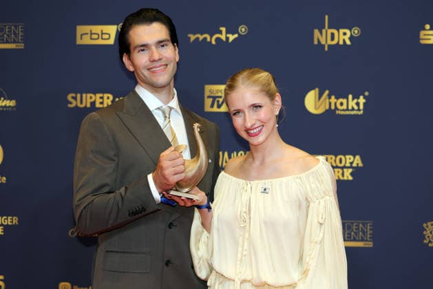 Verleihung Goldene Henne 2026 Minerva Hase und Nikita Volodin, Gewinner der goldenen Henne in der Kategorie Sport. Verleihung der Goldenen Henne 2026 am 04.09.2026 in der Leipziger Messe, Halle 1. Leipzig, Sachsen, Deutschland.