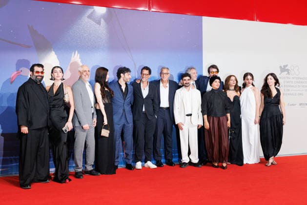 News - Furies Red Carpet - The 83rd Venice International Film Festival VENICE, ITALY - SEPTEMBER 04: (2ndL-R) Mona Hodeib, Issam Bou Khaled, Nora Mariana, Rami Kodeih, Grant Heslov, George Clooney, Hasan Akil, guest, guest, Rodrigo Teixeira, Rym Mroue, Maria Nakouzi and Berta Marchiori attend the Furies Screening during the 83rd Venice International Film Festival at Sala Giardino on September 04, 2026 in Venice, Italy. Photo: Cinzia Camela. Lido di Venezia Sala Giardino Italy Copyright: xCinziaxCamelax xLiveMediax LPN_2642809