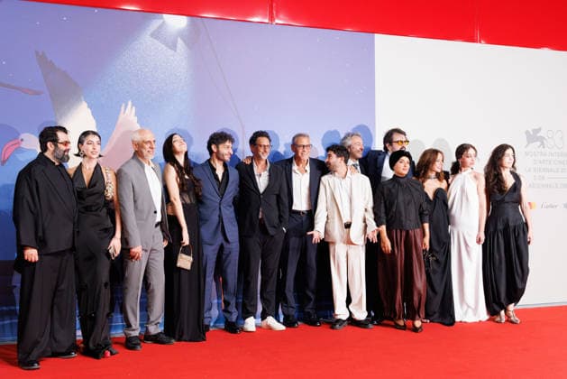 News - Furies Red Carpet - The 83rd Venice International Film Festival VENICE, ITALY - SEPTEMBER 04: (2ndL-R) Mona Hodeib, Issam Bou Khaled, Nora Mariana, Rami Kodeih, Grant Heslov, George Clooney, Hasan Akil, guest, guest, Rodrigo Teixeira, Rym Mroue, Maria Nakouzi and Berta Marchiori attend the Furies Screening during the 83rd Venice International Film Festival at Sala Giardino on September 04, 2026 in Venice, Italy. Photo: Cinzia Camela. Lido di Venezia Sala Giardino Italy Copyright: xCinziaxCamelax xLiveMediax LPN_2642810
