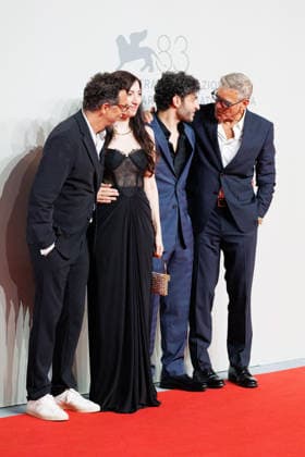 IPA88134969 - VENICE, ITALY - SEPTEMBER 4: (L-R) Grant Heslov, Nora Mariana, Rami Kodeih, and George Clooney attend the screening of Furies during the 83rd Venice International Film Festival at Sala Giardino on September 4, 2026, in Venice, Italy. Photo: Cinzia Camela.  Copyright: xCinziaxCamela LiveMediax xCinziaxCamela LiveMediax 88134969