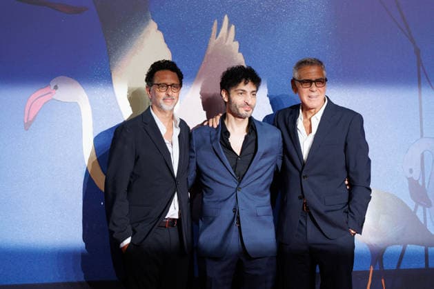 IPA88134978 - VENICE, ITALY - SEPTEMBER 4: (L-R) Grant Heslov, Rami Kodeih, and George Clooney attend the screening of Furies during the 83rd Venice International Film Festival at Sala Giardino on September 4, 2026, in Venice, Italy. Photo: Cinzia Camela.  Copyright: xCinziaxCamela LiveMediax xCinziaxCamela LiveMediax 88134978