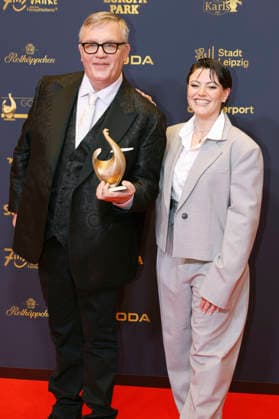 Hape Kerkeling und Tahnee Schaffarczyk bei der 32. Verleihung der Goldenen Henne 2026 in der Leipziger Messe. Leipzig, 04.09.2026