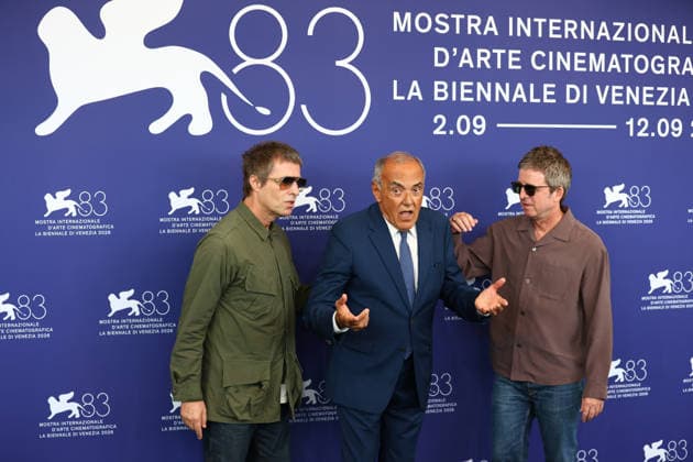 September 5, 2026, Venice Lido, Veneto, Italy: ALBERTO BARBERA poses with the brothers LIAM GALLAGHER and NOEL GALLAGHER during the Oasis Don t Look Back in Anger photocall at the 83rd Venice Film Festival at Sala Grande in Venice Lido, Italy Venice Lido Italy  - ZUMAc179 20260905_zep_c179_057 Copyright: xMickaelxChavetx