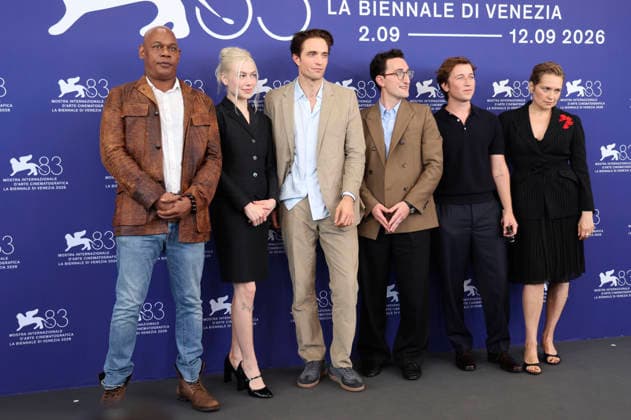 Bokeem Woodbine, Phoebe Bridgers, Robert Pattinson, Lance Oppenheim, Skyler Gisondo und Merritt Wever beim Photocall zum Kinofilm Primetime auf der Biennale di Venezia 2026 83. Internationale Filmfestspiele von Venedig im Palazzo del Casino. Venedig, 05.09.2026